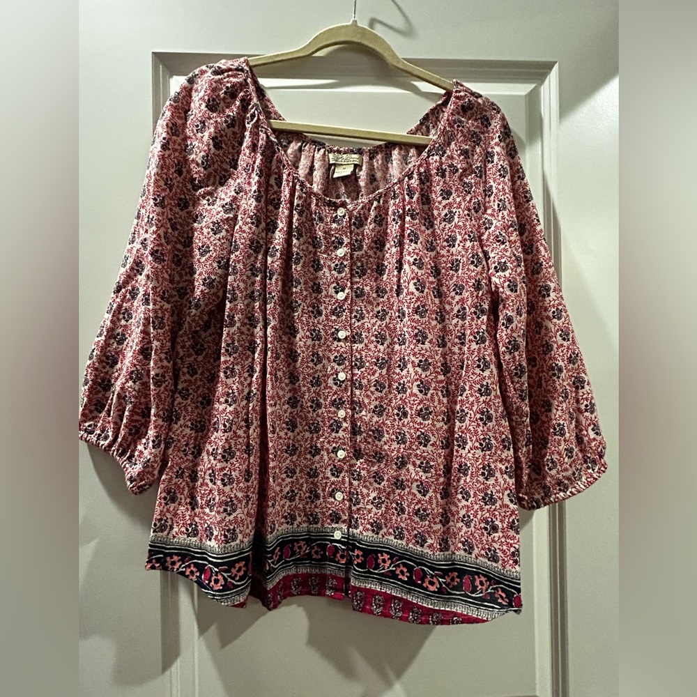 Lucky Brand Pink Floral Blouse